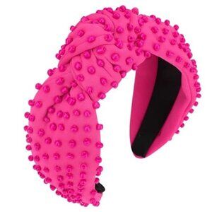 Pearl Headband Wide Knotted Beaded Headband Non Slip Hairband Women Girls